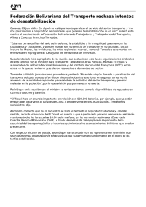 Federación Bolivariana del Transporte rechaza intentos de