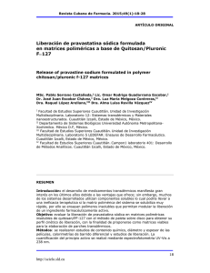 Liberación de pravastatina sódica formulada en matrices