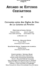Cervantes entre dos Siglos de Oro: de La Galatea al Persiles