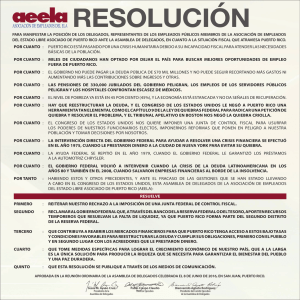 Resolución de la Asamblea de Delegados de AEELA.