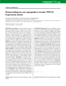 Hemorroidopexia con engrapadora circular PPH 03. Experiencia