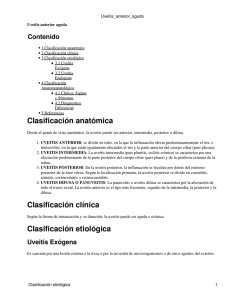 Clasificación anatómica Clasificación clínica Clasificación etiológica