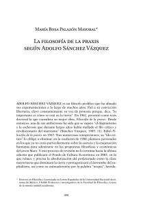 La filosofía de la praxis según Adolfo Sánchez Vázquez