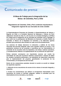 III Mesa de Trabajo para la Integración de las Bolsas de Colombia