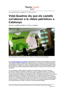 Vidal-Quadras diu que els castells col·laboren a la