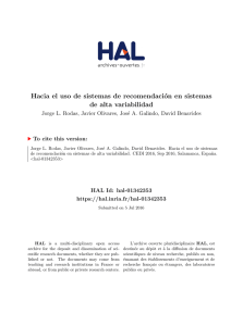 Hacia el uso de sistemas de recomendación en - HAL