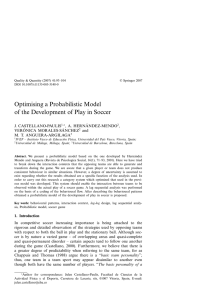Optimising a Probabilistic Model of the Development of Play in Soccer