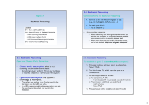 Topic 3.4 Backward Reasoning 3.4. Backward Reasoning Open and