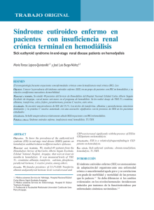Síndrome eutiroideo enfermo en pacientes con insuficiencia renal