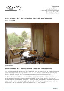 Apartamento de 1 dormitorio en venta en Santa Eulalia