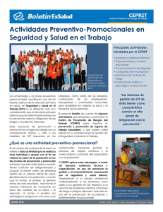 Actividades Preventivo-Promocionales en Seguridad y Salud en el