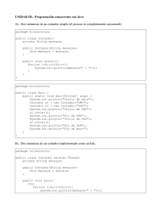 UNIDAD III.- Programación concurrente con Java A).