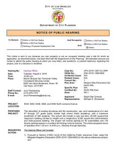notice of public hearing - Department of City Planning