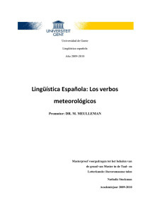 Lingüística Española: Los verbos meteorológicos