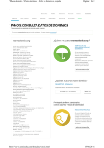 WHOIS: CONSULTA DATOS DE DOMINIOS