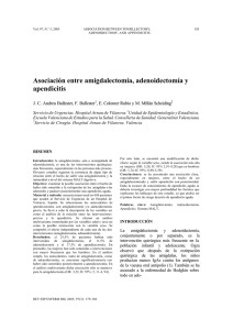 Asociación entre amigdalectomía, adenoidectomía y apendicitis