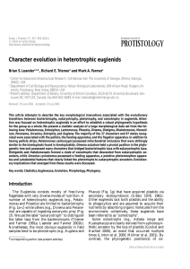 Character evolution in heterotrophic euglenids - Botany