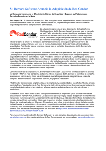 St. Bernard Software Anuncia la Adquisición de Red Condor