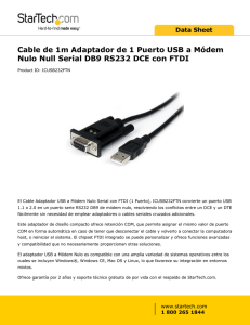 Cable de 1m Adaptador de 1 Puerto USB a Módem Nulo Null Serial