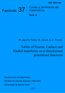 Fascículo 37 Tables of Fourier, Laplace and Hankel transforms on n
