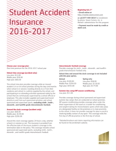 Student Accident Insurance 2016-2017 - Brush School District RE