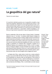 La geopolítica del gas natural