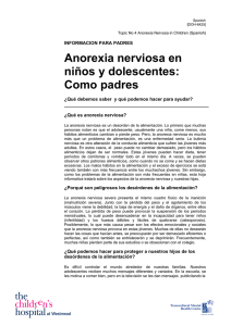 Anorexia nerviosa en niños y dolescentes