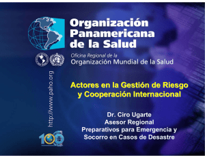 Actores en la Gestión de Riesgo y Cooperación Internacional