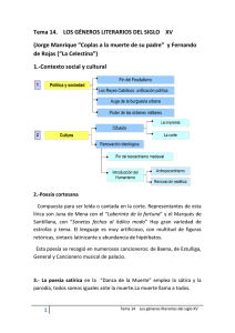 1 Tema 14. LOS GÉNEROS LITERARIOS DEL SIGLO XV (Jorge