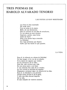 TRES POEMAS DE HAROLD ALVARADO TENORIO