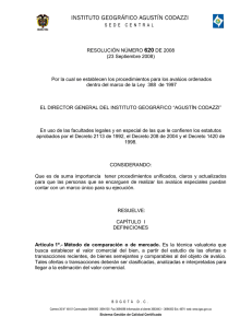 Resolución No. 620 de 2008 - Instituto Geográfico Agustín Codazzi