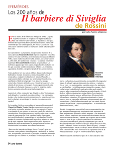 Los 200 años de Il barbiere di Siviglia de Rossini