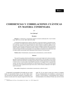 coherencias y correlaciones cuánticas en materia condensada