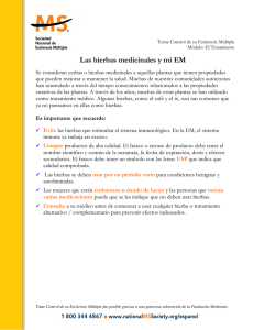 Las hierbas medicinales y mi EM - National Multiple Sclerosis Society