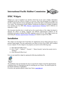 International Pacific Halibut Commission IPHC Widgets Installation