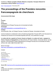The proceedings of the Première rencontre francoespagnole de