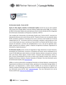IQ Information Quality Partner del SEI Agosto 21 2012, Bogotá
