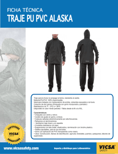 Ficha técnica comercial Traje PU PVC Alaska