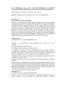 LEY PROVINCIAL Nro. 1252 - LOS FUNCIONARIOS Y AGENTES