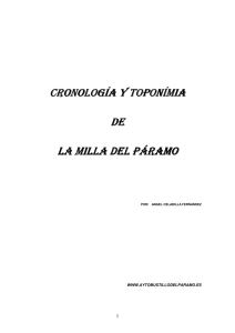 Cronología y toponímia de La Milla del Páramo. Por Ángel Celadilla