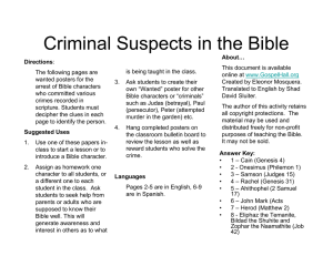 Criminal Suspects in the Bible