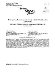 Semantic relations between collocations: A Spanish case