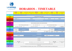 horarios – timetable