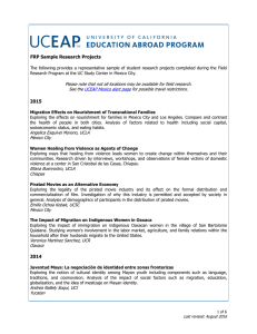 Sample Research Projects... - UC Education Abroad Program