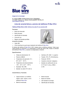 Lista de características y precios de teléfonos IP Blue Wire
