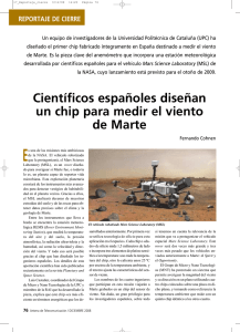 Científicos españoles diseñan un chip para medir el viento de Marte