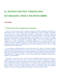 el sistema politico venezolano: estabilidad, crisis e incertidumbre