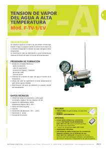 TENSION DE VAPOR DEL AGUA A ALTA TEMPERATURA Mod. F