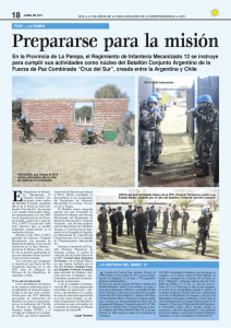 En la Provincia de La Pampa, el Regimiento de Infantería