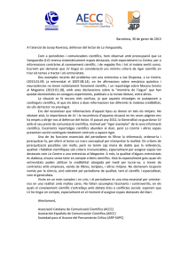 carta al defensor del lector - Asociación Española de Comunicación